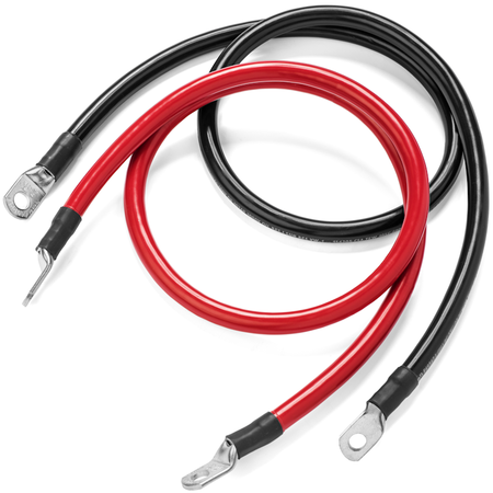 20 foot 1/0 AWG Battery Cable Set with 3/8"" Ring Terminals -  SPARTAN POWER, SP-20FT1/0CBL38